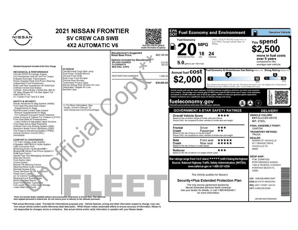 Used 2021 Nissan Frontier SV image 2