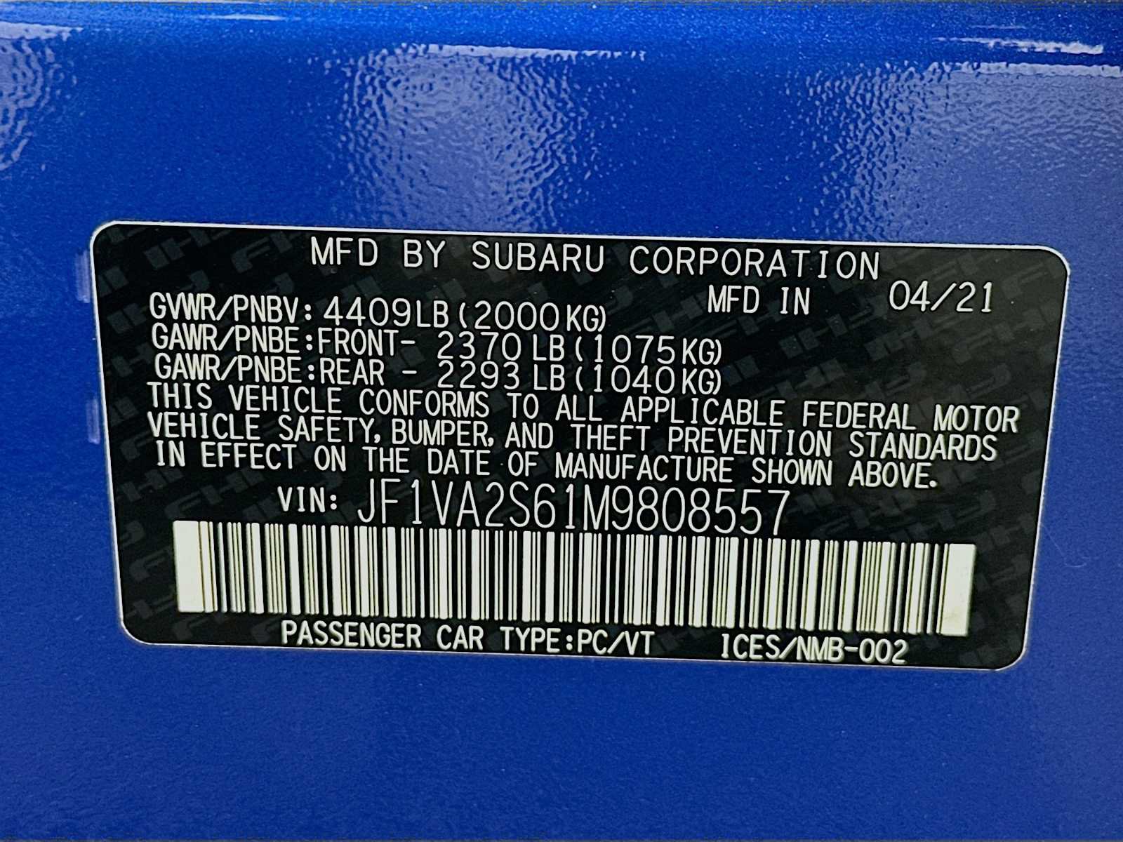 Certified 2021 Subaru WRX STI w/ Popular Package #3 (IZT) AWD/4WD image 28