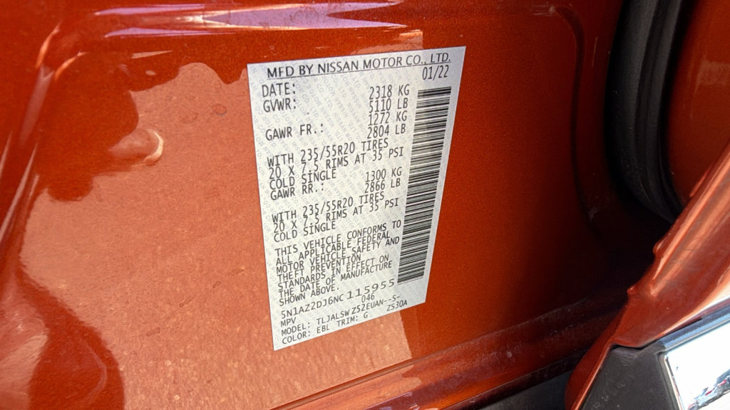 Used 2022 Nissan Murano Platinum w/ Cargo Package FWD image 30
