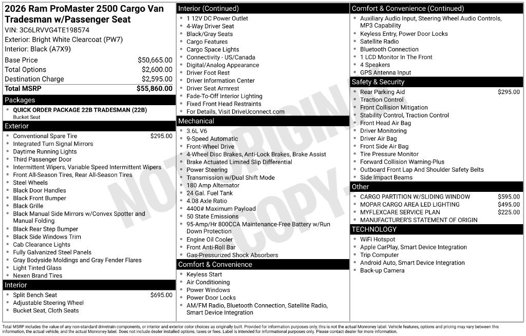 New 2026 RAM ProMaster 2500 FWD image 9