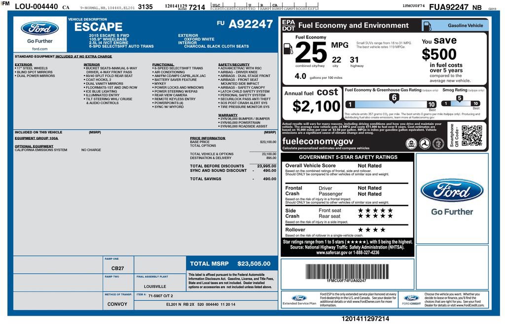 Used 2015 Ford Escape S FWD video 2