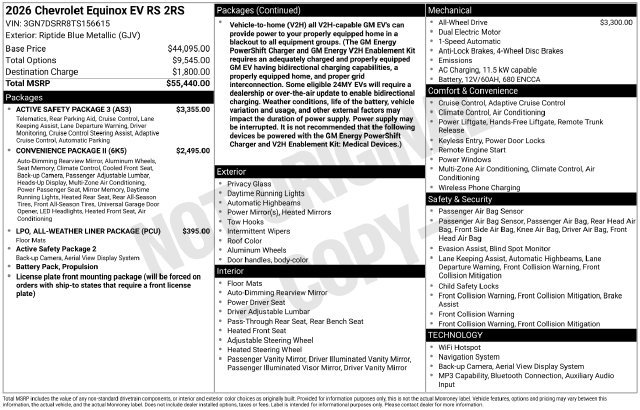 Certified 2026 Chevrolet Equinox EV RS w/ Active Safety Package 3 AWD/4WD image 36