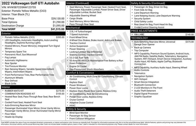Used 2022 Volkswagen GTI Autobahn FWD image 38