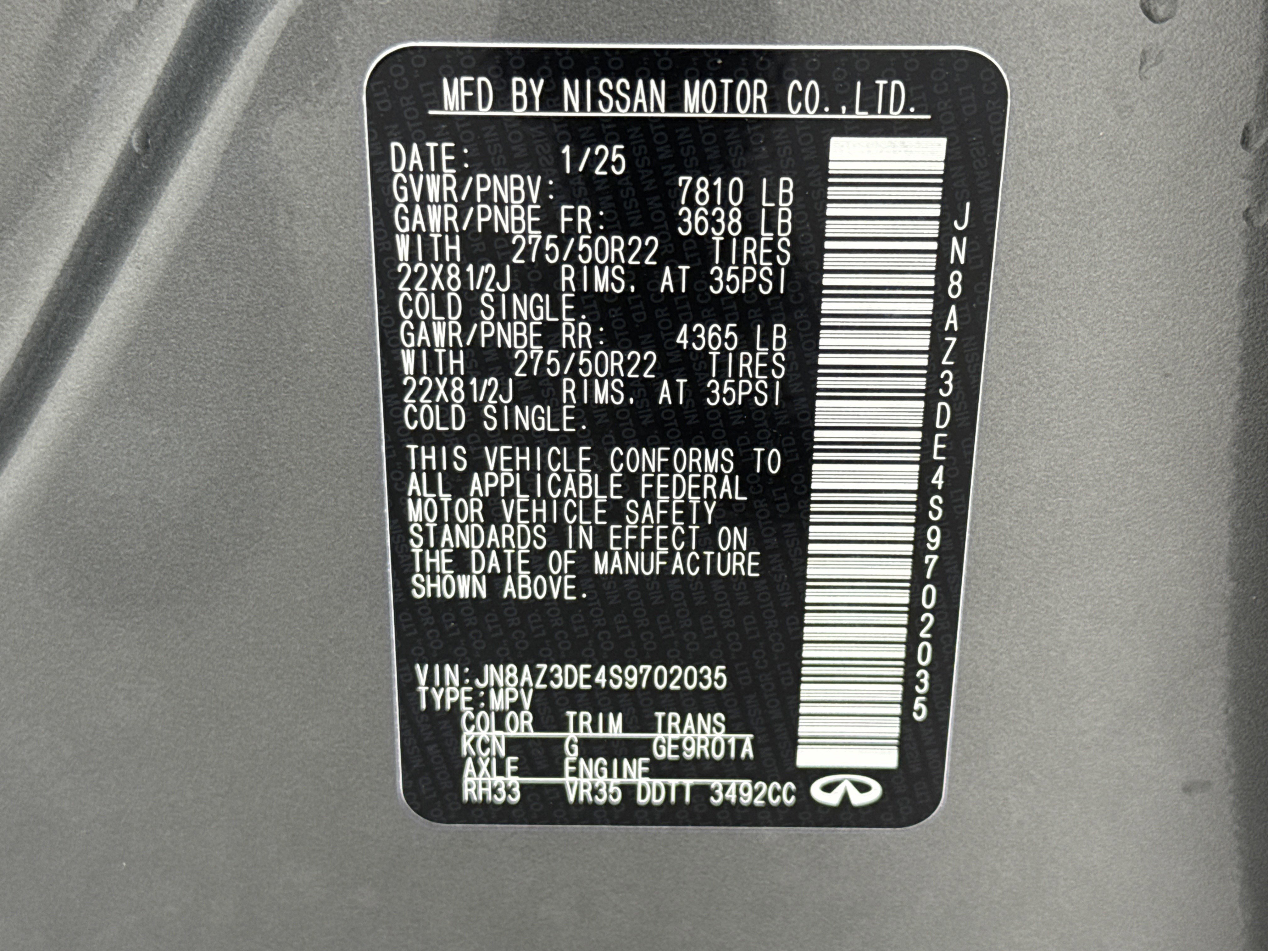 Used 2025 INFINITI QX80 Sensory w/ Exterior Package AWD/4WD image 39