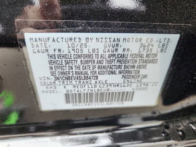 New 2025 Nissan Versa SV w/ Trunk Package FWD image 10