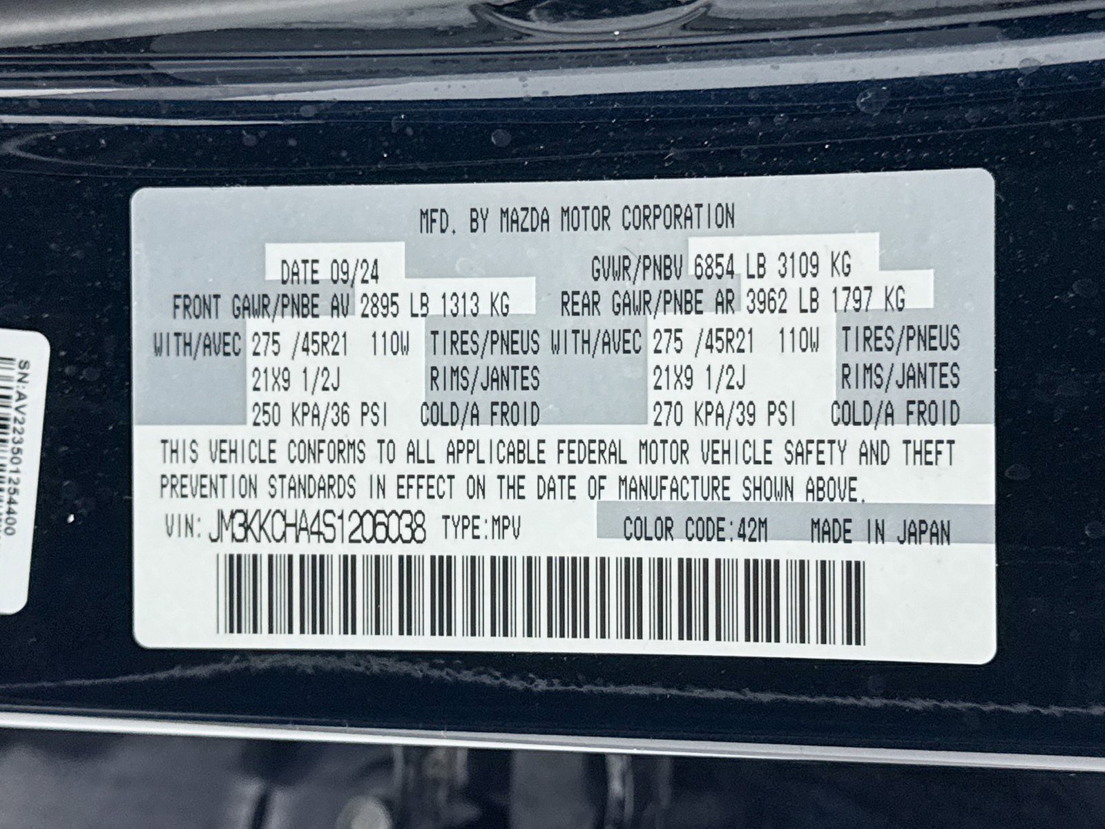 Certified 2025 MAZDA CX-90 Plug-In Hybrid w/Premium Sport image 42