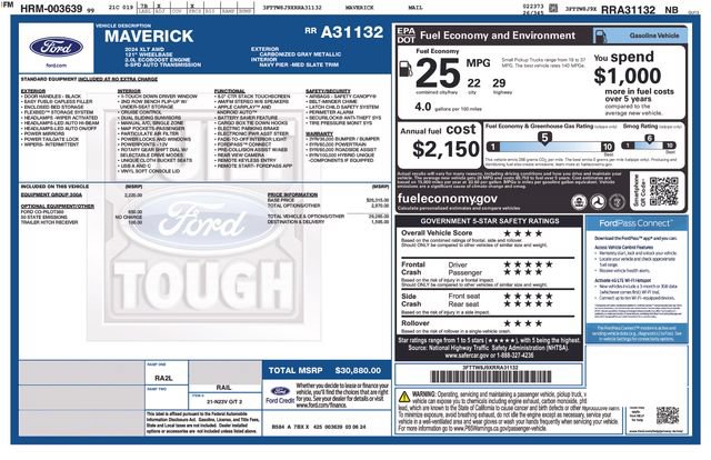 Used 2024 Ford Maverick XLT w/ Equipment Group 300A Standard AWD/4WD image 15