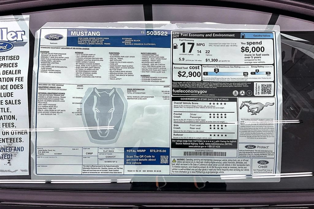 New 2026 Ford Mustang Dark Horse RWD image 14