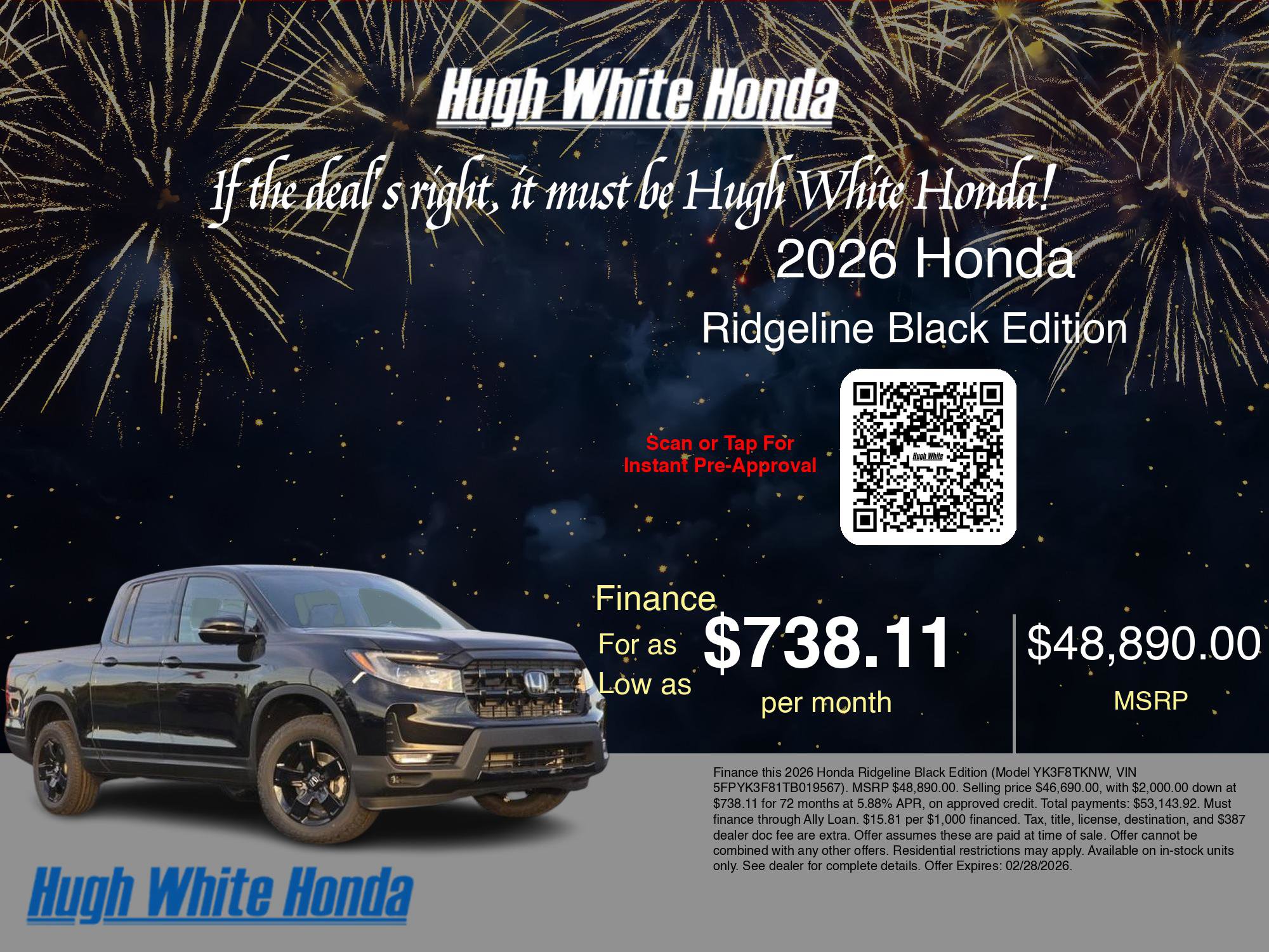 New 2026 Honda Ridgeline Black Edition image 7