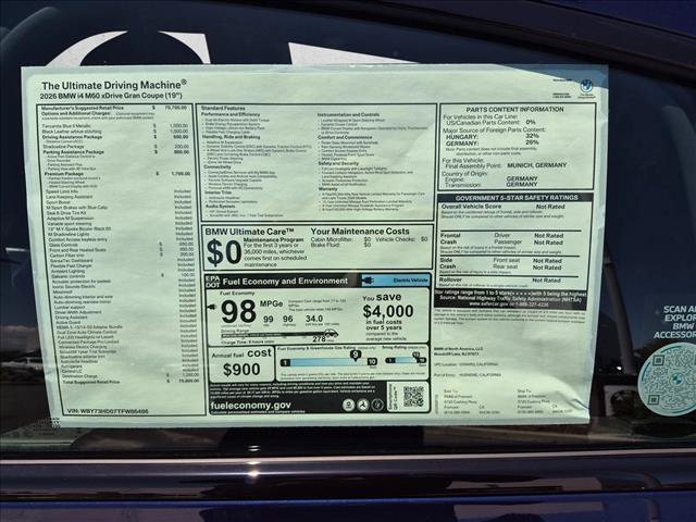 New 2026 BMW i4 M60 w/ Premium Package AWD/4WD image 18