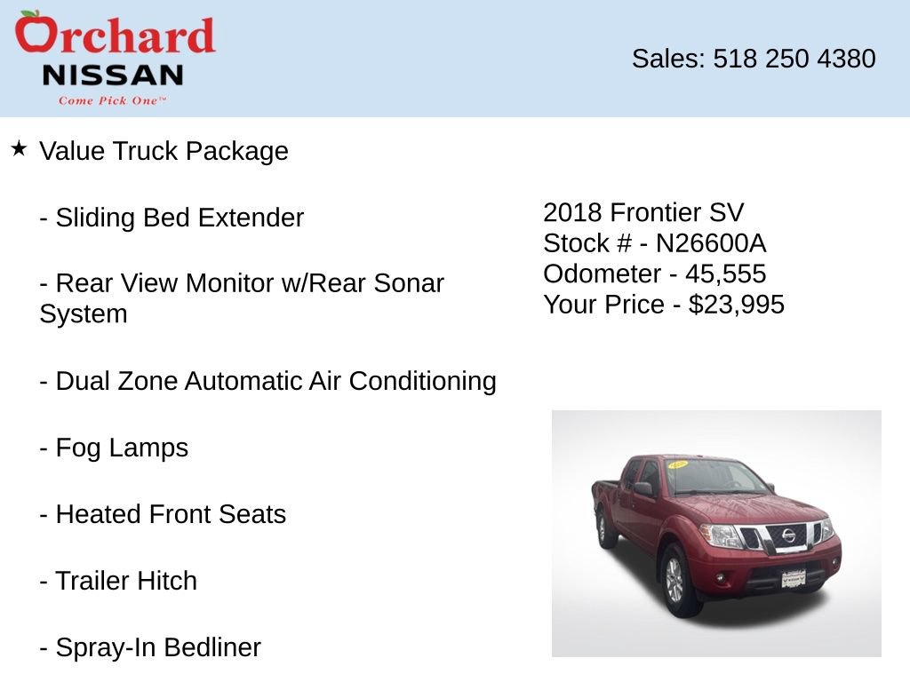 Used 2018 Nissan Frontier SV w/ Value Truck Package AWD/4WD image 7