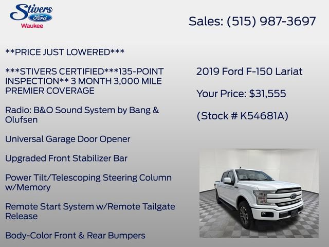 Used 2019 Ford F150 Lariat w/ Equipment Group 502A Luxury AWD/4WD image 29