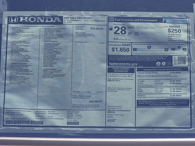 New 2027 Honda HR-V Sport image 16