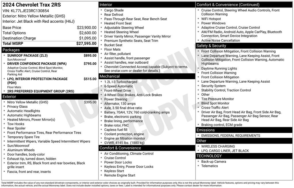 Used 2024 Chevrolet Trax RS w/ Sunroof Package image 35