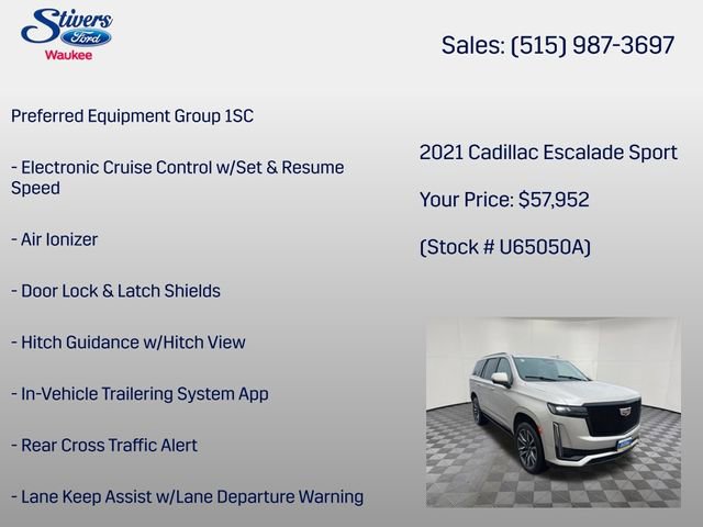 Used 2021 Cadillac Escalade Sport w/ Driver Assist Tech Package image 15