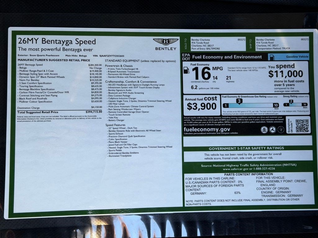 New 2026 Bentley Bentayga Speed AWD/4WD image 38