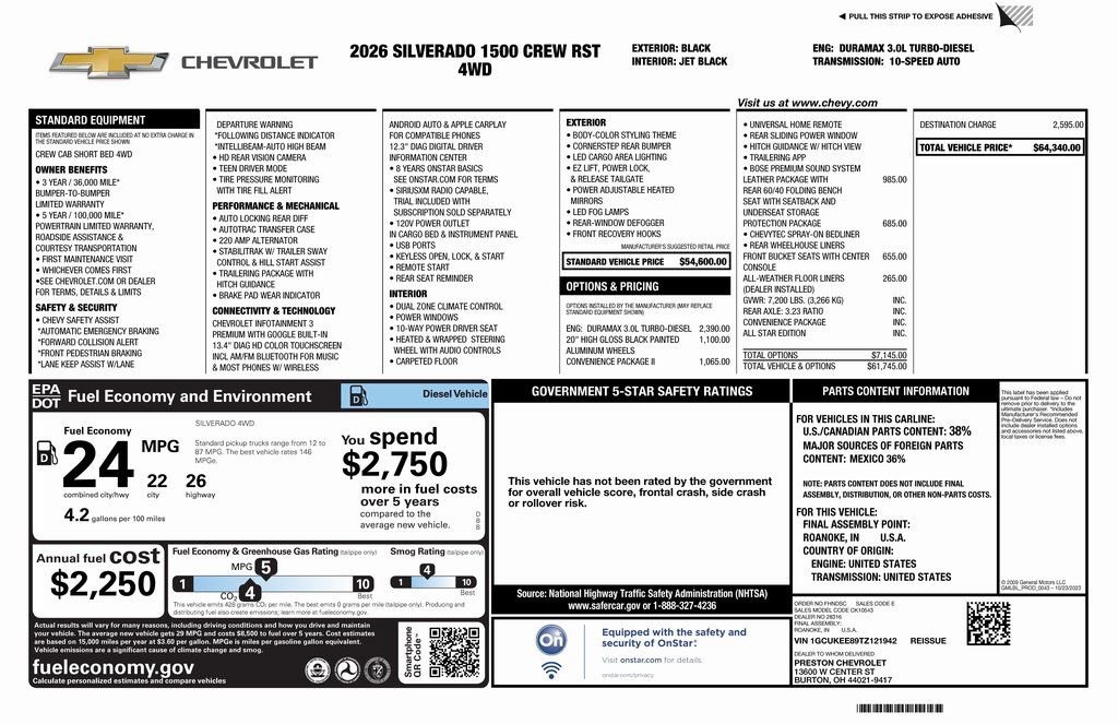 New 2026 Chevrolet Silverado 1500 RST w/ Convenience Package II AWD/4WD image 4