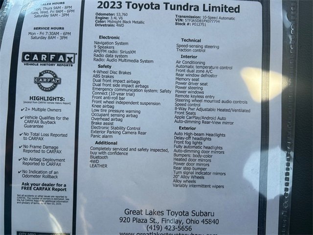 Used 2023 Toyota Tundra Limited image 20
