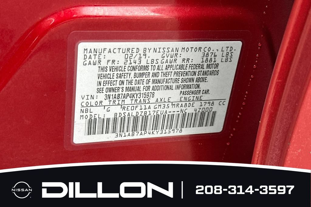 Used 2019 Nissan Sentra SV w/ All Weather Package FWD image 30