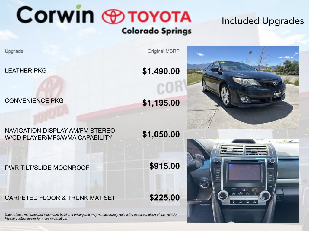 Used 2012 Toyota Camry SE w/ Leather Pkg FWD image 4
