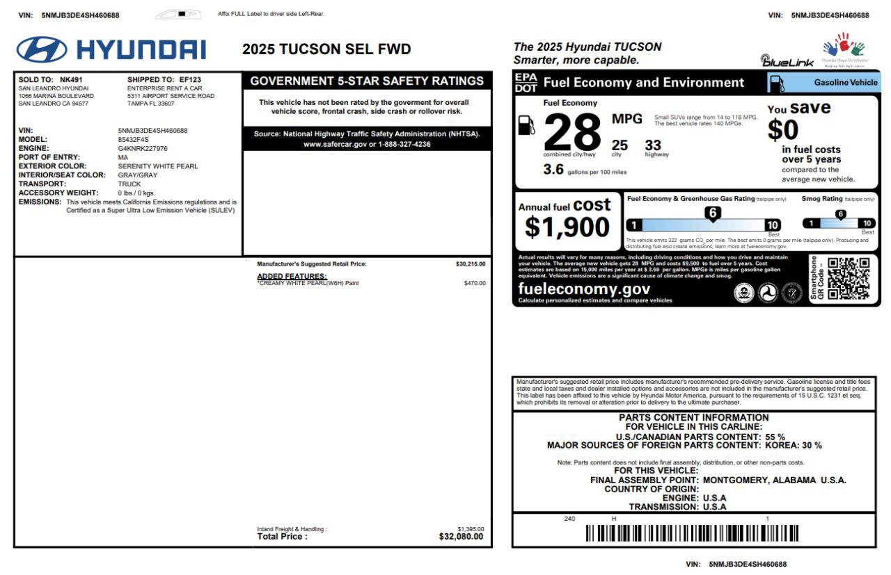 Used 2025 Hyundai Tucson SEL FWD image 2