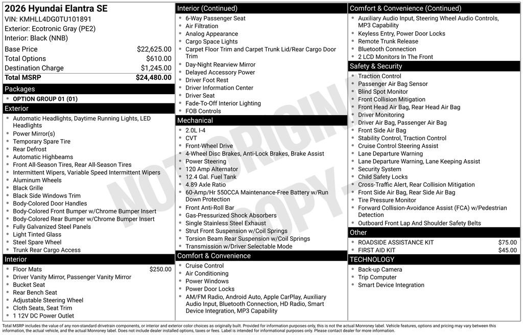 Certified 2026 Hyundai Elantra SE FWD image 30