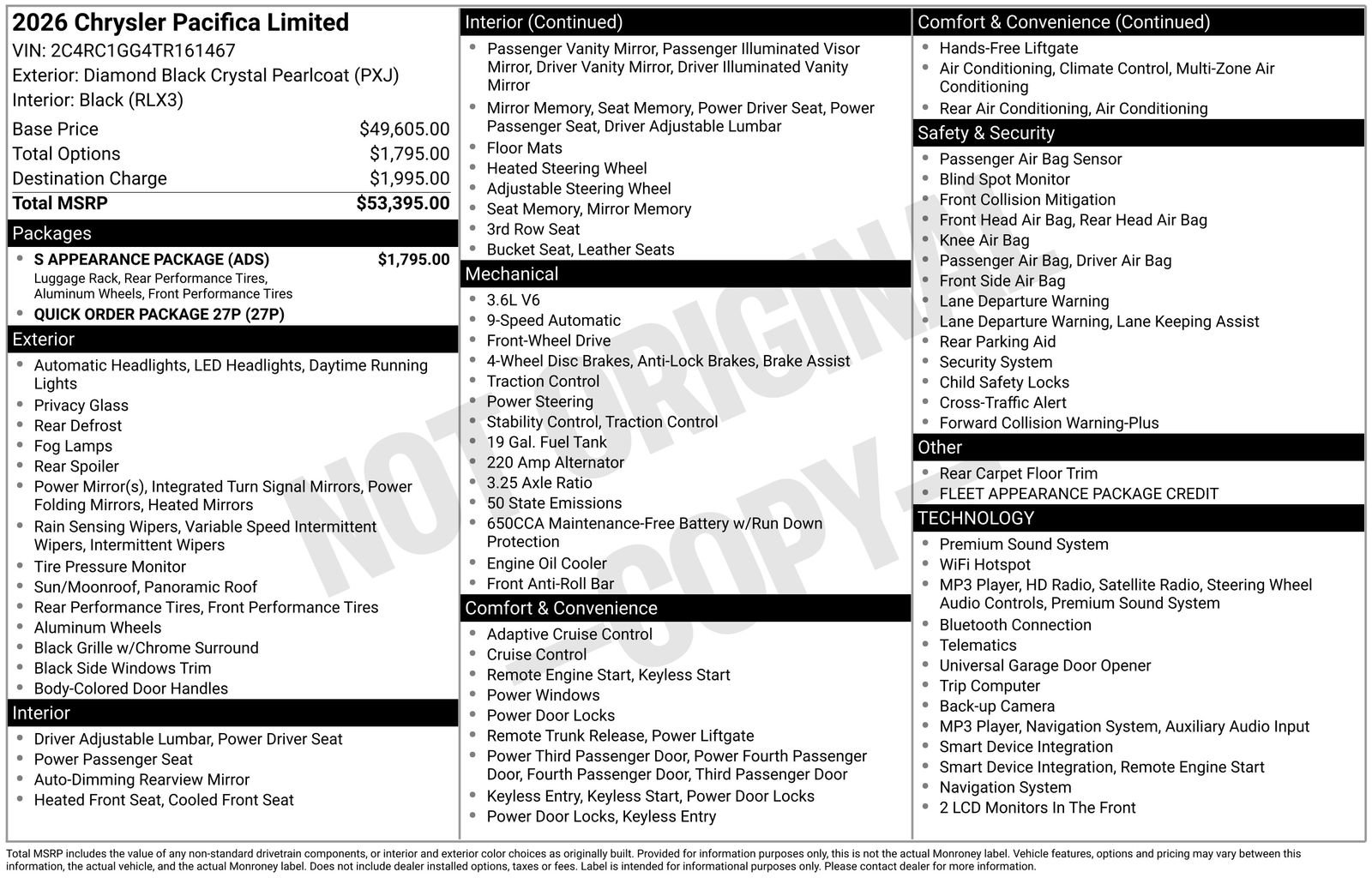 Used 2026 Chrysler Pacifica Limited w/ S Appearance Package FWD image 26