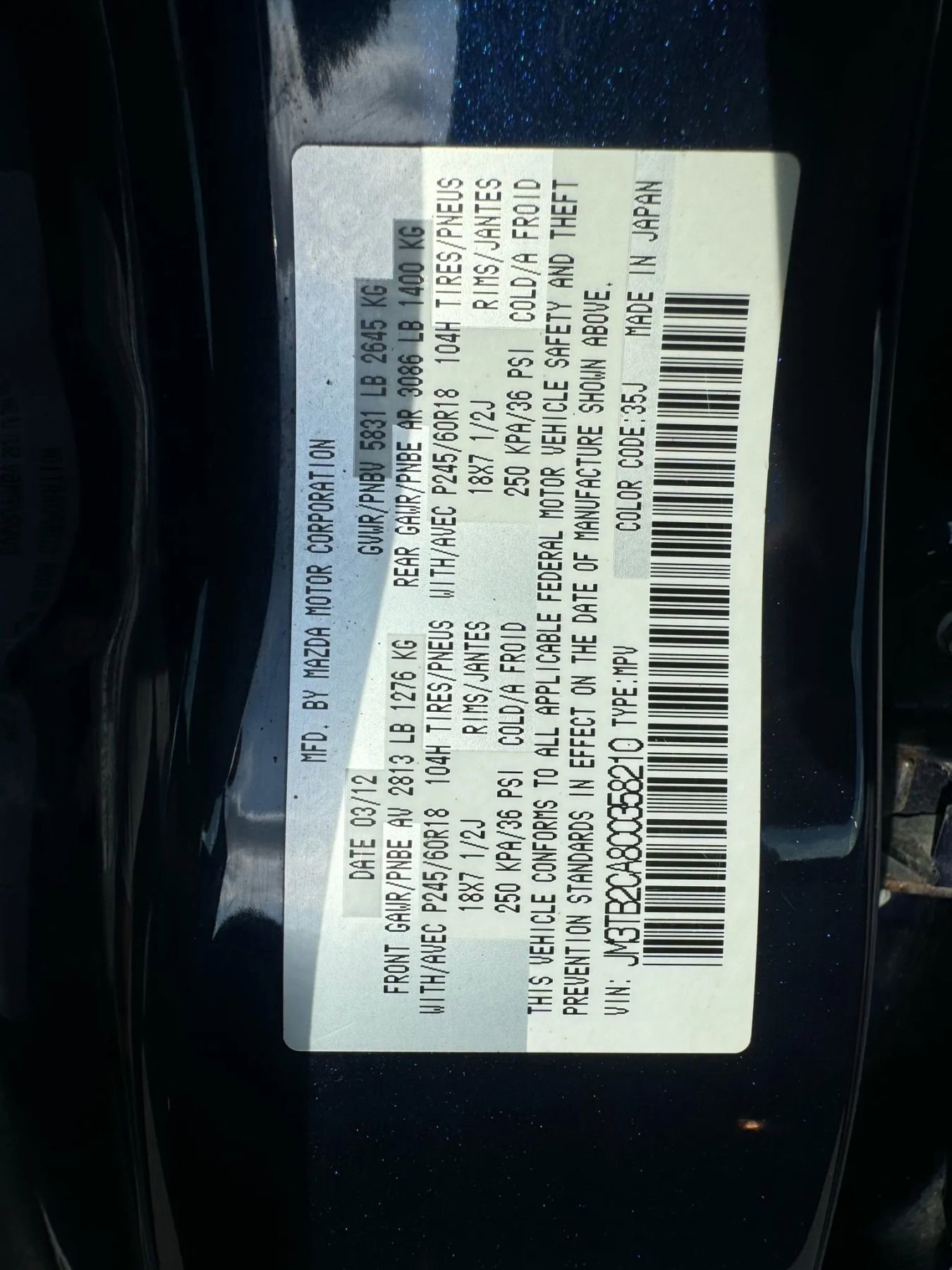 Used 2012 MAZDA CX-9 Touring image 28