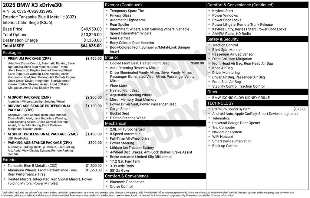 Used 2025 BMW X3 xDrive30i w/ Premium Package image 12