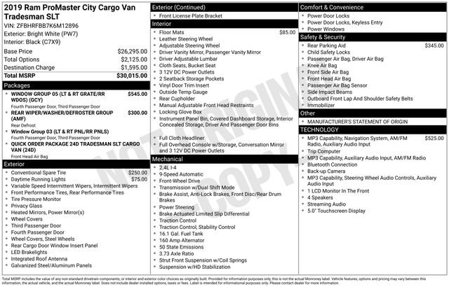 Used 2019 RAM ProMaster City Tradesman SLT FWD image 7