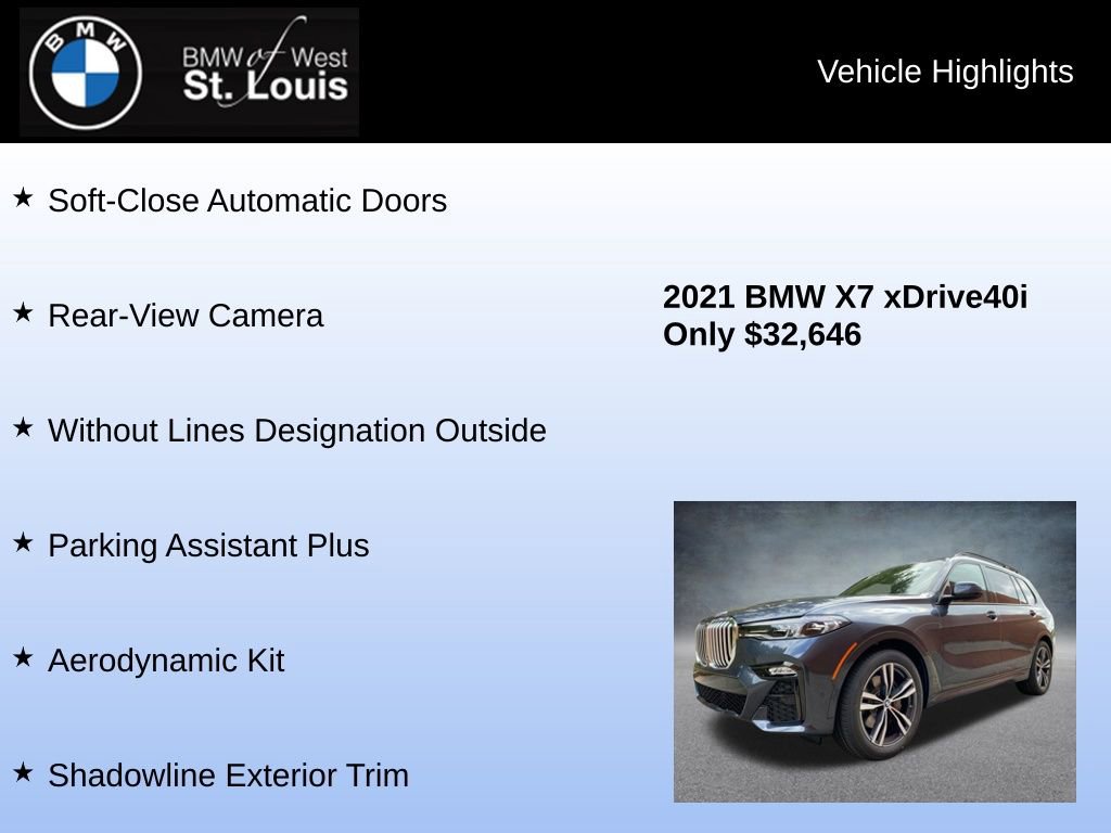 Used 2021 BMW X7 xDrive40i w/ M Sport Package AWD/4WD image 24