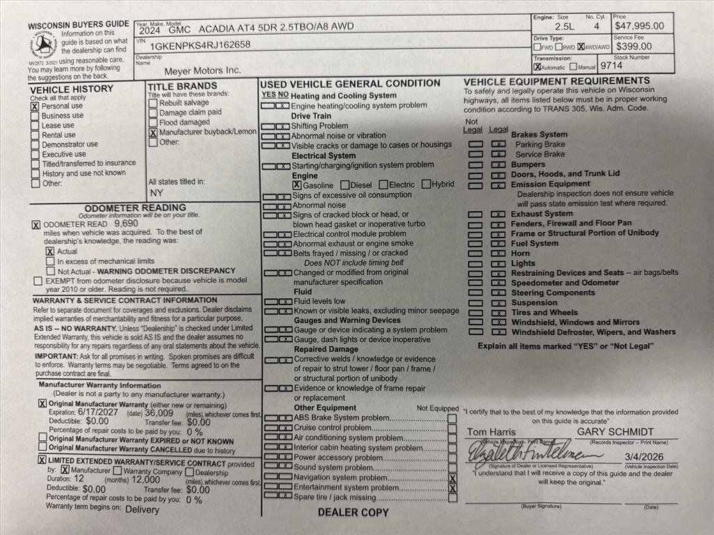 Used 2024 GMC Acadia AT4 w/ Luxury Package image 28