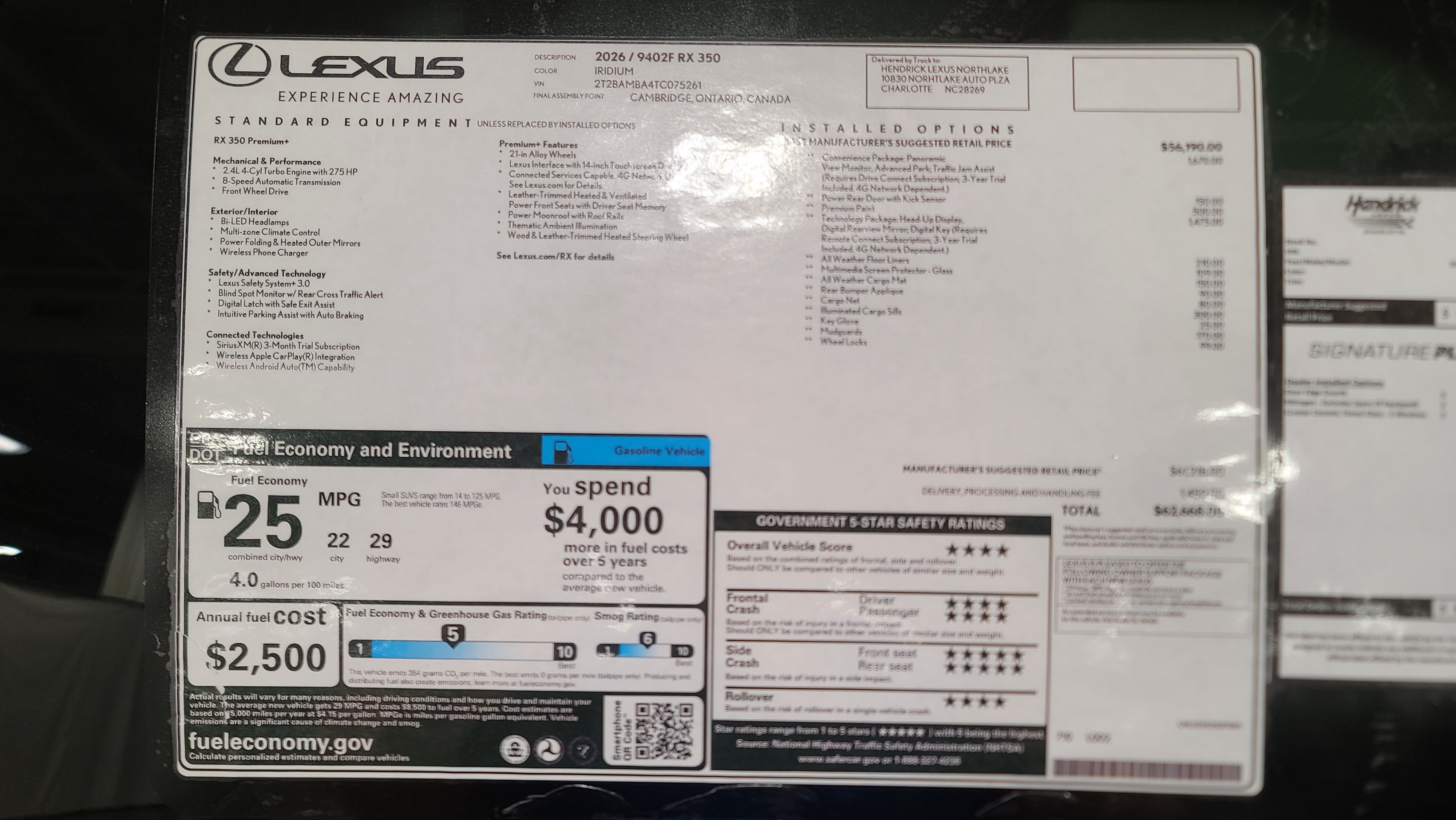 Used 2026 Lexus RX 350 Premium Plus w/ Convenience Package FWD image 44