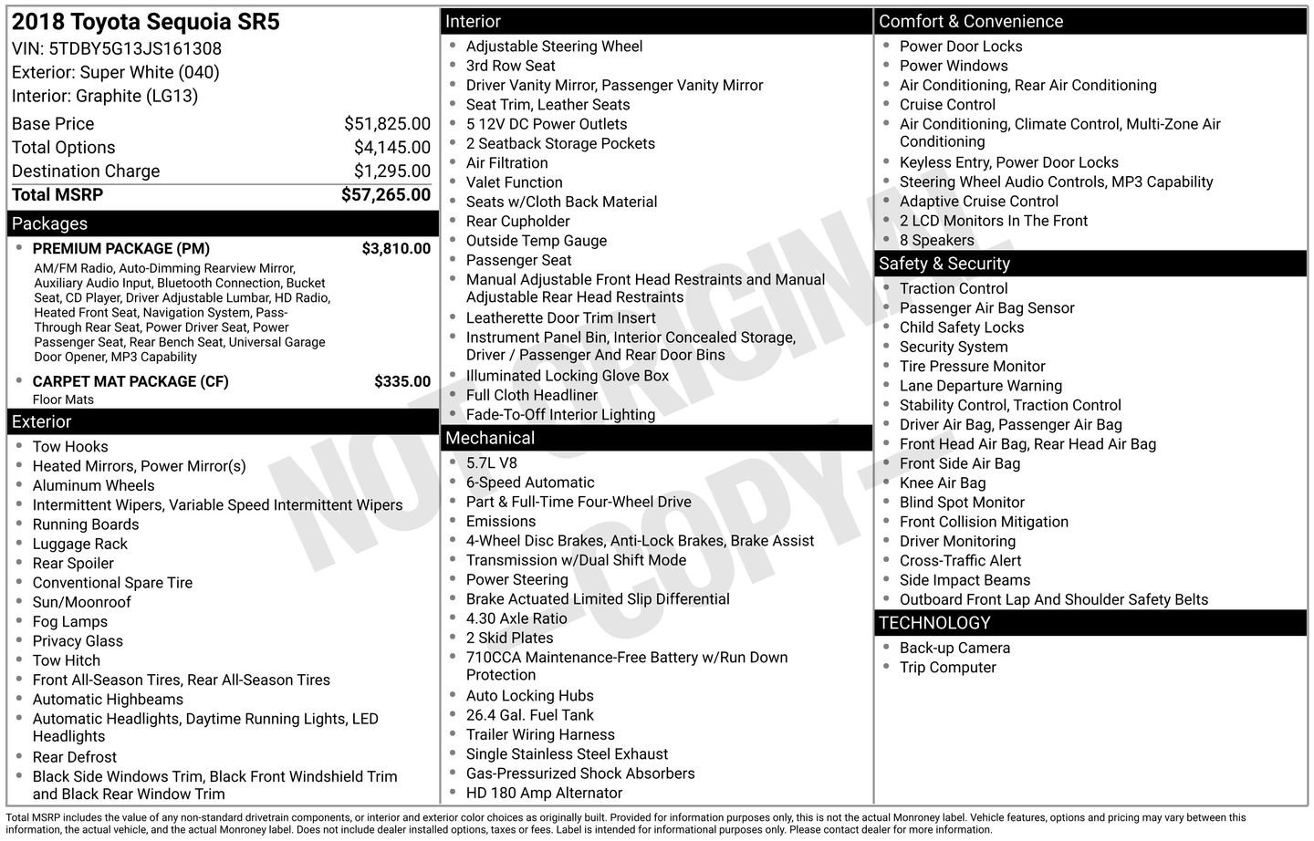 Used 2018 Toyota Sequoia SR5 w/ Premium Package image 5