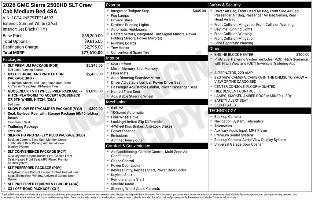 New 2026 GMC Sierra 2500 SLT w/ SLT Premium Package image 5