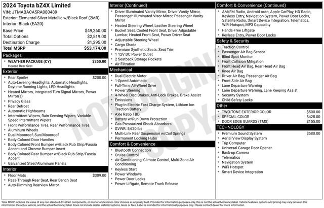 Used 2024 Toyota bZ4X AWD w/ Weather Package image 36