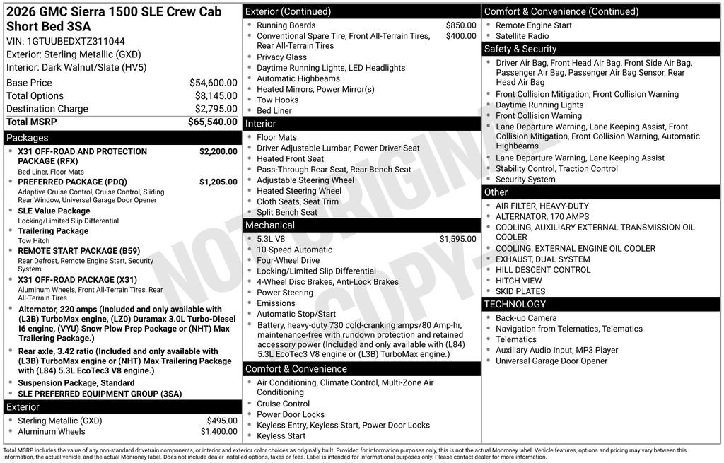 Used 2026 GMC Sierra 1500 SLE AWD/4WD image 52