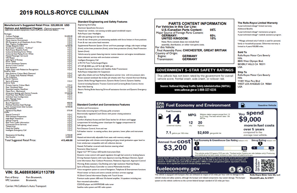 Used 2019 Rolls-Royce Cullinan AWD/4WD image 21