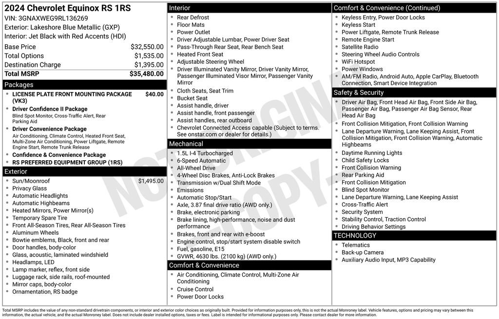 Used 2024 Chevrolet Equinox RS AWD/4WD image 5