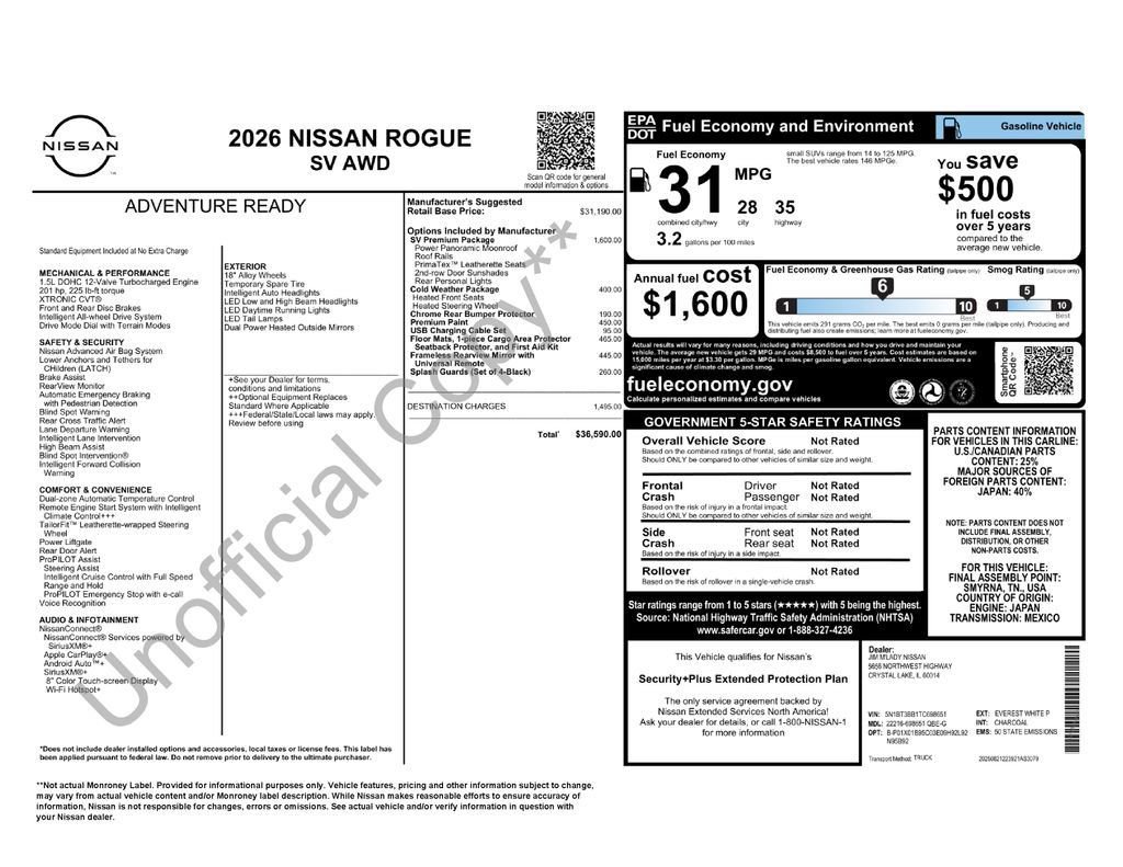 Used 2026 Nissan Rogue SV w/ SV Premium Package image 11