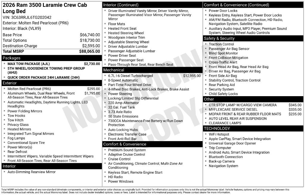 New 2026 RAM 3500 Laramie w/ Max Tow Package AWD/4WD image 5