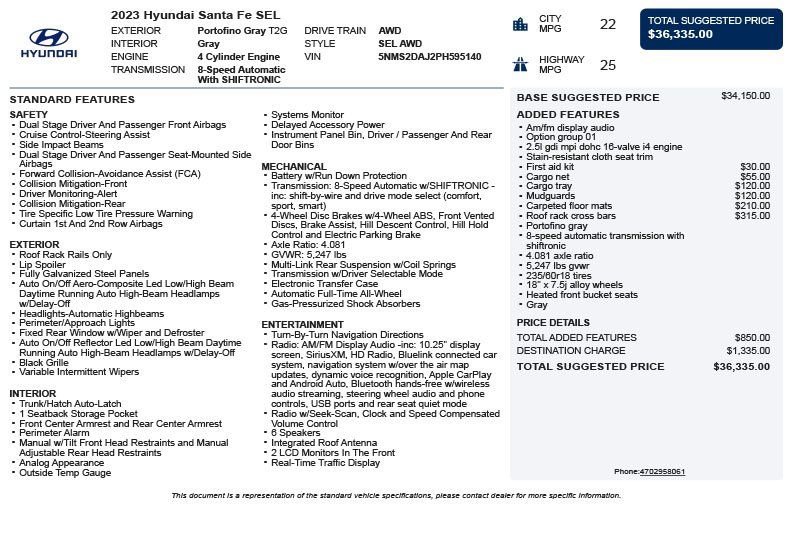 Used 2023 Hyundai Santa Fe SEL image 3