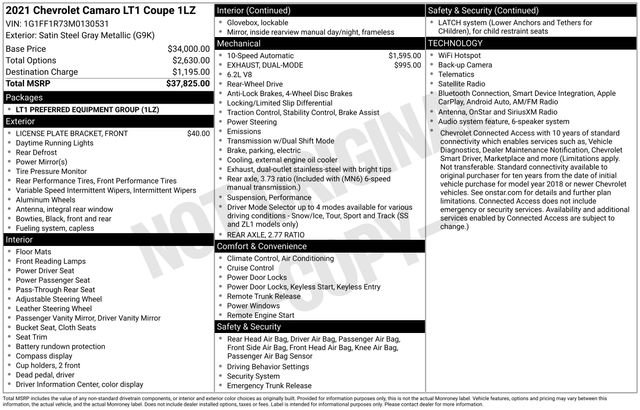 Used 2021 Chevrolet Camaro LT RWD image 7