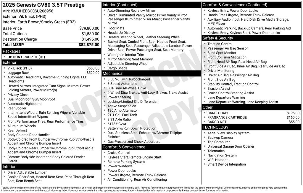 New 2025 Genesis GV80 3.5T Prestige image 5