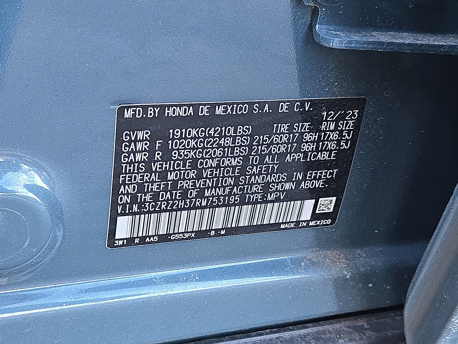 Certified 2024 Honda HR-V LX image 4