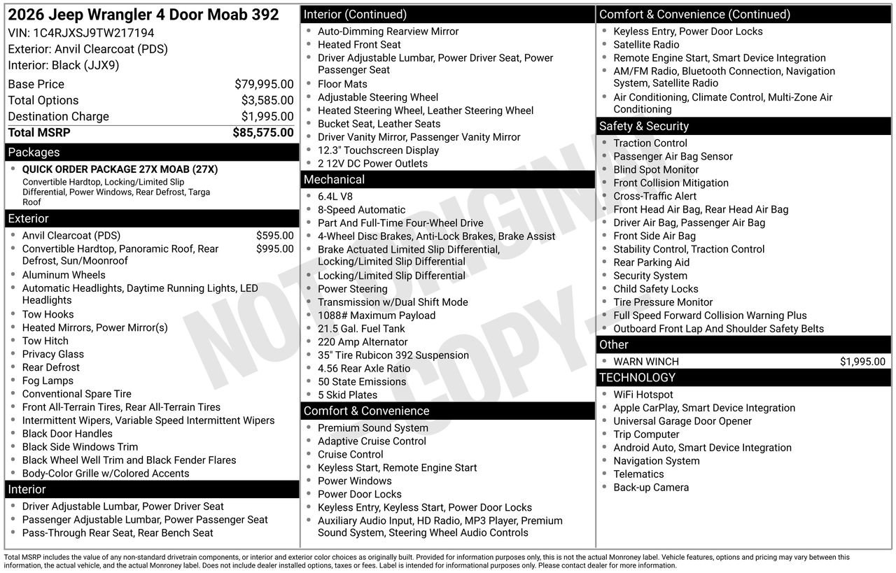 New 2026 Jeep Wrangler Unlimited Rubicon 392 image 28