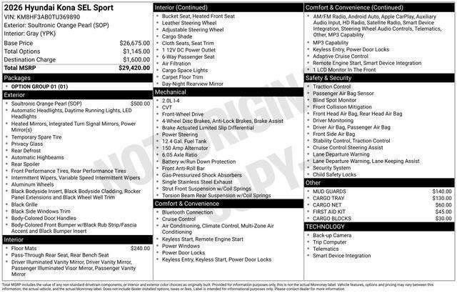 New 2026 Hyundai Kona SEL Sport FWD image 32