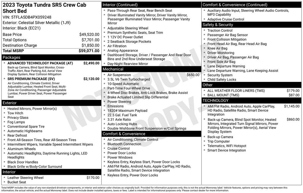 Used 2023 Toyota Tundra SR5 w/ Advanced Technology Package AWD/4WD image 36