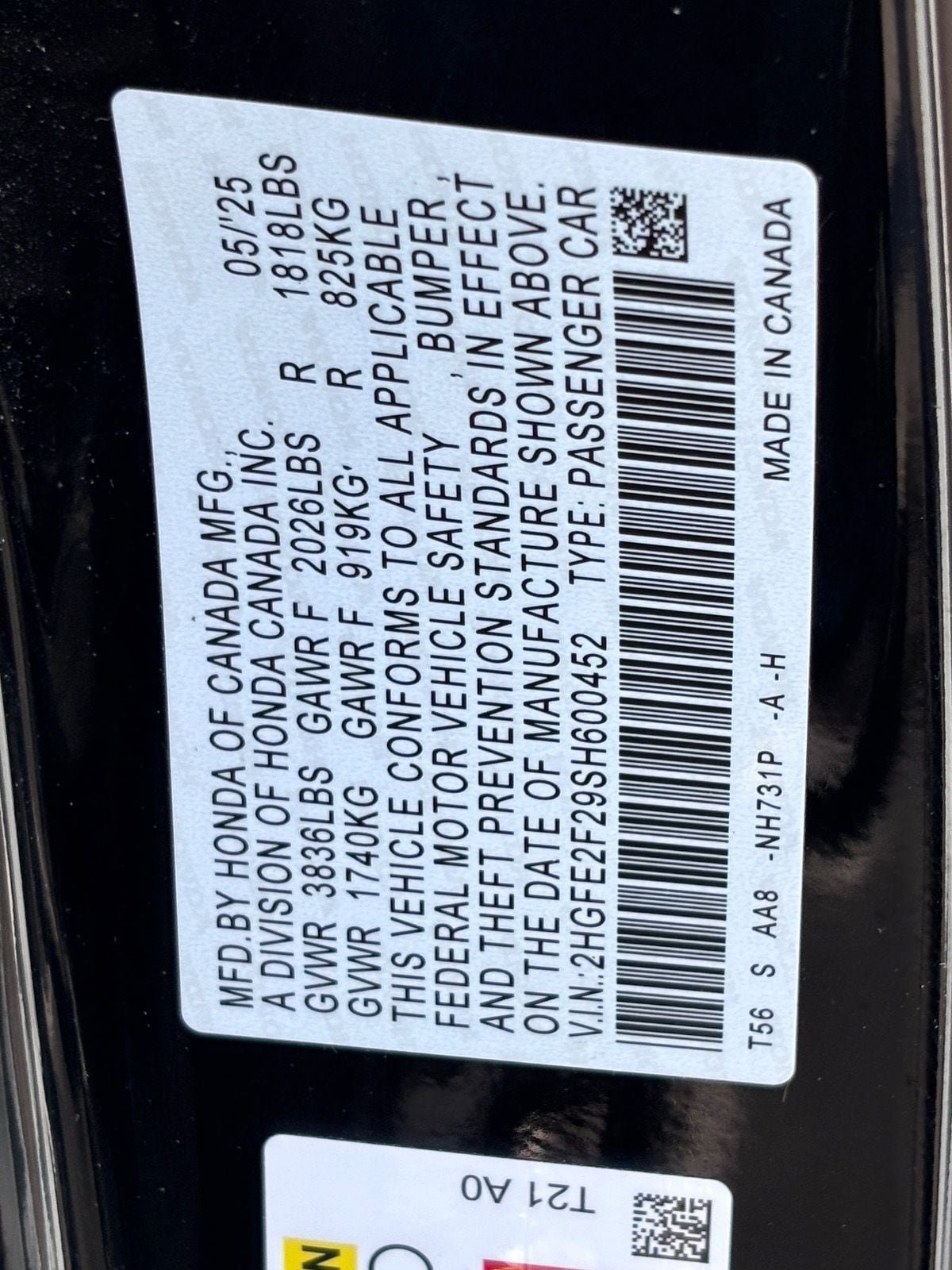 Certified 2025 Honda Civic LX image 37