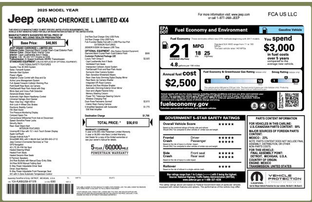 Used 2025 Jeep Grand Cherokee L Limited w/ Luxury Tech Group II AWD/4WD image 68